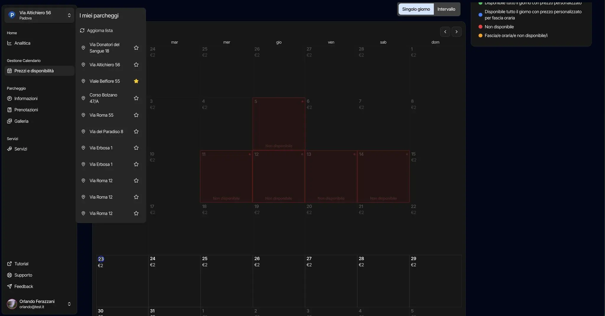 Parkito Host Dashboard screenshot 2