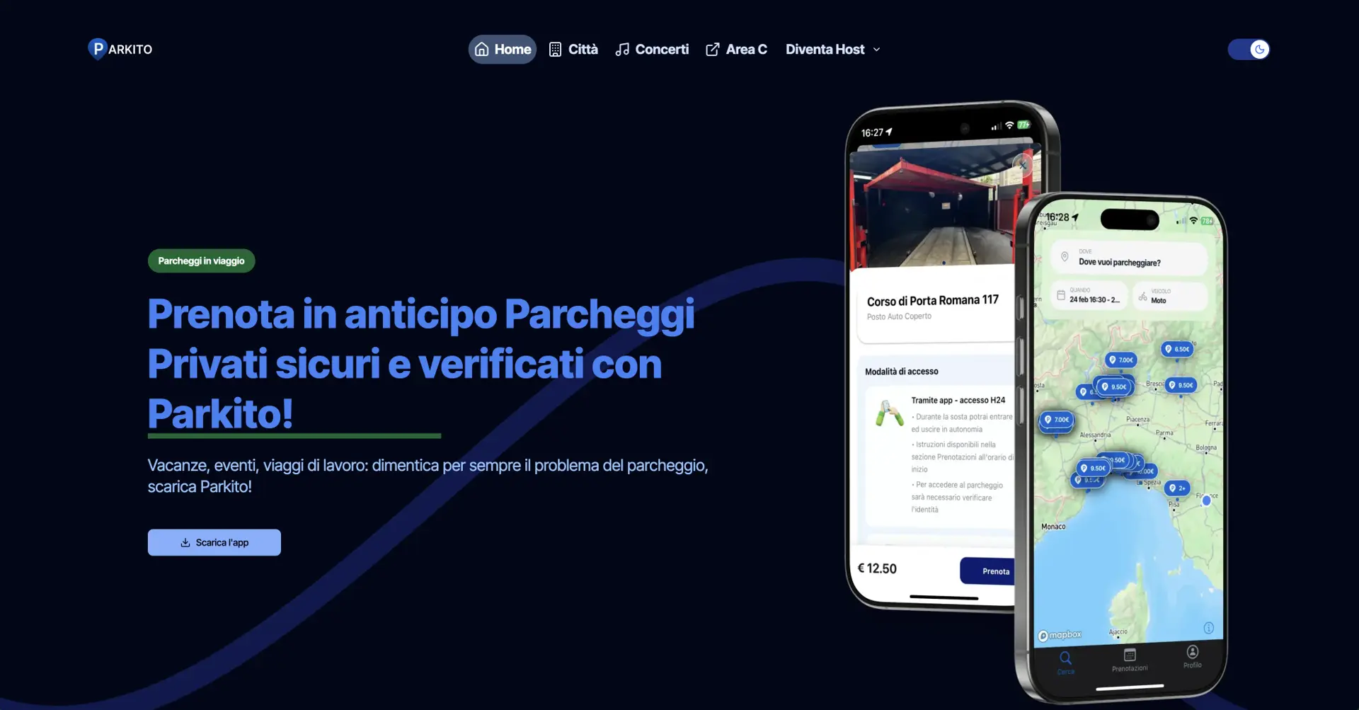 Parkito Website screenshot 1