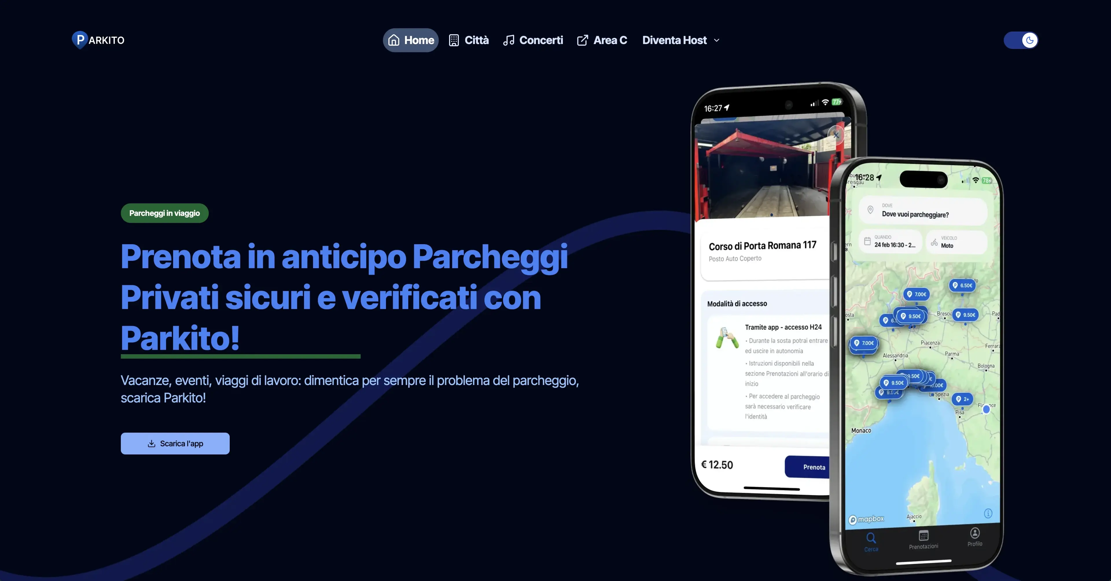 Parkito Website screenshot 1